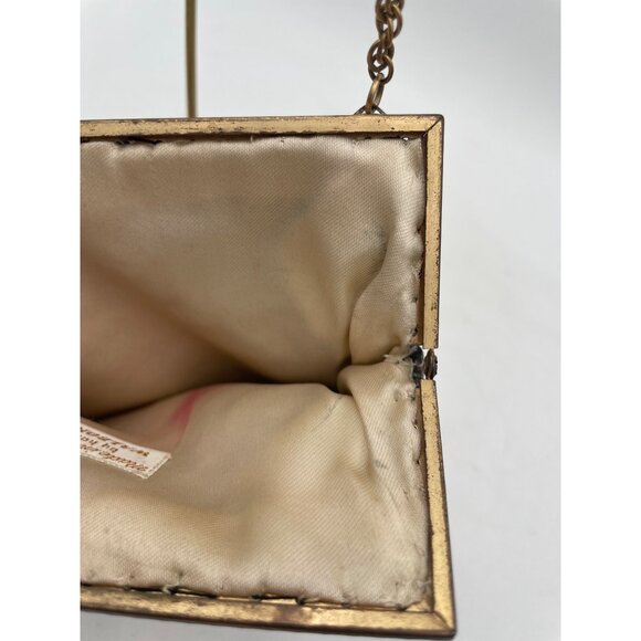 Vintage Walborg Made In France Handbag Tapestry Purse With Chain Strap & Scenic - Picture 11 of 13